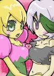 2girls 
 fumu kirby kirby_(series) kirby_right_back_at_ya lowres multiple_girls nintendo personification silica_(kirby) tiff