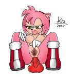 amy_rose anal_penetration dildo kio kio_(artist) knuckles_the_echidna sega sonic_(series) sonic_team