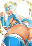 1girl blonde_hair blue_eyes dat_ass huge_ass long_hair looking_at_viewer masked non-nude rainbow_mika revealing_clothes street_fighter thong