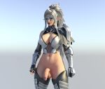  1futa 3d dark_elf_blader dickgirl elf futa_only futanari original penis simple_background smile spodvohomg 