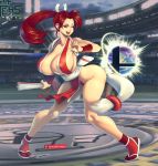 big_breasts breasts fan fatal_fury king_of_fighters looking_at_viewer mai_shiranui smash_ball super_smash_bros. supersatanson