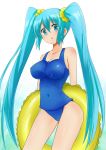  1girl aqua_eyes aqua_hair bad_id hatsune_miku high_res highres innertube long_hair miku_hatsune one-piece_swimsuit school_swimsuit scrunchie shuuhei_(artist) shuuhei_(shoohey) solo swimsuit twin_tails twintails very_long_hair vocaloid 