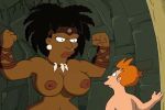 amazonian areolae breasts futurama muscle nipples orange_hair ornik philip_j._fry