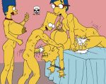 bart_simpson bed big_breasts breasts brother_and_sister cum cum_in_mouth cum_in_orifice handcuffs incest lisa_simpson marge_simpson milhouse_van_houten missionary nude pearls smile spitroast the_fear the_simpsons tongue vacuum_suck yellow_skin