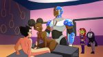 3girls angry animated bumblebee cyborg dark-skinned_female dark-skinned_male dark_skin dc dc_comics dcau doggy_position handjob interracial looking_back nipples nude raven_(dc) robin starfire teen_titans threesome vaginal vaginal_penetration watching webm