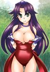  angela_(seiken_densetsu_3) big_breasts cleavage green_eyes long_hair purple_hair removing_clothes seiken_densetsu_3 trials_of_mana 