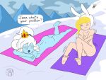 adventure_time cake_the_cat coldfusion fionna_the_human ice_queen shivering snow