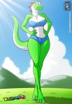 anthro bikini breasts looking_at_viewer sexy slim yoshi