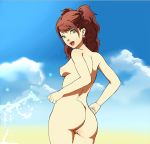 1girl 1girl areola ass breasts female_only high_resolution kujikawa_rise looking_at_viewer looking_back nipples nude persona persona_4 pussy sunbeam_(artist)