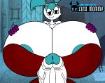  cartoon_network futanari huge_cock hyper_breasts hypfutalover jenny_wakeman jessica_rabbit_(cosplay) looking_at_viewer my_life_as_a_futa_mommy my_life_as_a_teenage_robot rape_face tagme 