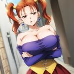 1girl ai_generated big_breasts breasts brown_eyes cf cleavage clothed_female dragon_quest dragon_quest_viii female_focus high_res jessica_albert long_hair patreon patreon_paid patreon_reward red_hair solo_female stable_diffusion teen twin_tails video_game_character video_game_franchise