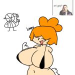  2022 ? big_breasts cool edit fnf_vs_hiper_recharged friday_night_funkin friday_night_funkin_mod hep_(oc) hep_(vs_hiper_recharged) hepina_(oc) jeffold_(oc) jp20414(artist) lmao meme orange_hair shitpost traced white_background 