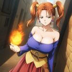 1girl ai_generated big_breasts breasts brown_eyes cf cleavage clothed_female dragon_quest dragon_quest_viii female_focus high_res jessica_albert long_hair patreon patreon_reward red_hair solo_female stable_diffusion teen twin_tails video_game_character video_game_franchise