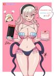  1boy 1girl alluring alternate_costume ass_visible_through_thighs bikini cake cleavage corrin_(fire_emblem) corrin_(fire_emblem)_(female) corrin_(summer)_(fire_emblem)_(female) english_text female_focus fire_emblem fire_emblem_cipher fire_emblem_fates fire_emblem_heroes food kiran_(fire_emblem) kiran_(fire_emblem)_(male) male nintendo nintendo_switch official_alternate_costume one_eye_closed open_mouth raydango shell_bikini sideboob solo_focus swimsuit take_your_pick text under_boob 