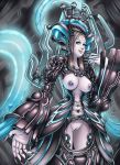  1female 1girl 1woman grey_hair kreschun machina_(xenoblade) meyneth nintendo nipples nude seductive semi_nude sexy xeno_(series) xenoblade xenoblade_(series) xenoblade_chronicles 