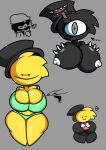  ... 2023 :) big_breasts big_thighs black_hat black_skin genderswap jeffbob jp20414(artist) pog poggers rodrigo_(oc) thick thick_thighs white_eyes xd yellow_skin 