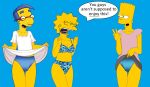  bart_simpson bra crossdressing lisa_simpson milhouse_van_houten panties rusty_gimble_(artist) the_simpsons 