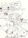 1boy 1girl beauty_and_the_beast cum cum_in_mouth disney drawing fellatio large_penis monochrome oral penis princess_belle the_beast wolfwood