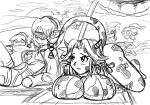  beach big_breasts bikini cow_girl cow_horns cow_tail cowbell huge_breasts jim_sugomi kokiri link luigi64 malon monochrome nintendo ocarina_of_time saria the_legend_of_zelda 