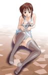  anus apron ass breasts brown_eyes brown_hair censored cigarette erect_nipples haruka_urashima huge_breasts love_hina naked_apron nipples pantyhose pussy see-through smoking spread_legs thighhighs urashima_haruka 