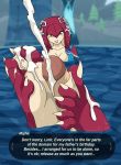  1girl breath_of_the_wild cum cum_shot_in_the_water fish_girl foot_fetish footjob link mipha nintendo nipples red_skin semen sex sex_in_water the_legend_of_zelda water zora 