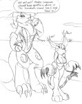 comic digimon gatomon monochrome renamon