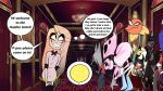  1girl big_belly charlie_morningstar_(hazbin_hotel) dialogue edit english_text full_bladder hazbin_hotel need_to_pee omorashi speech_bubble text thought_bubble 