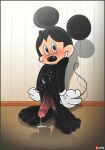  1boy anthro big_penis blush cum disney foreskin gninrom male male_only mammal mickey_mouse mouse penis retracted_foreskin rodent uncut 