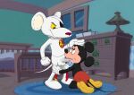  2boys anthro balls crossover cum danger_mouse danger_mouse_(series) disney fellatio furry male male_only mammal mickey_mouse mouse oral oral_sex pants_down penis rodent testicle the_giant_hamster yaoi 