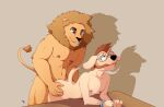  2boys anal anthro canid canine doggy_position duo eyewear felid gag glasses high_res hound_wolf lion male male/male male_only male_penetrated male_penetrating male_penetrating_male mammal muscular pantherine penetration restrained sex yaoi 