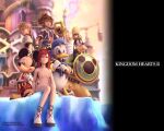  1girl blue_eyes crossover disney donald_duck footwear goofy human kairi kairi_(kingdom_hearts) kingdom_hearts mickey_mouse neckwear nipples pale_skin red_hair roxas sora 