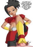  1boy 1girl attractive beautiful_female beautyful bitch black_hair black_shorts bodysuit breasts censored dark-skinned_female dark_skin dragon_ball dragon_ball_super earrings erection excited excited_for_sex exhibitionism female_focus female_pervert female_pov female_pubic_hair female_sub femdom footjob hetero hooker kale kale_(dragon_ball) medium_breasts miniskirt nipples nude penis perfect perfection pervert prostitute prostitution provocating provocative pussy red_skirt sex shorts skirt solo submission testicle 