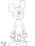  1girl akun anthro disney foreskin fur furry long_foreskin male male_only mickey_mouse mouse nude penis rodent shoes standing uncut unretracted_foreskin white_background 