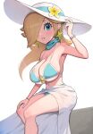  1girl alluring big_breasts bikini blonde_hair female_only gonzarez light-skinned_female light_skin mario_(series) nintendo pareo princess_rosalina rosalina super_mario_bros. 