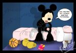 1boy anthro basketball bed color disney english_text front_view fur furry furry_only kryptoon male male_only masturbation mickey_mouse mouse penis sitting tagme text