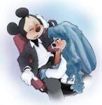  1girl anthro blue_background color disney duo fellatio fur furry furry_only male mickey_mouse mouse oral penis sitting straight twistedterra white_background 