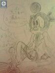 disney male male_only mickey_mouse monochrome penis rough_sketch tagme