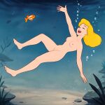  1girl 1girl 2024 ai_generated babe blonde_hair breasts bubbles cinderella disney feet feetlovers8841 female_full_frontal_nudity female_nudity fish hair legs lipstick long_hair nude princess_cinderella pussy skinny_dipping teeth toes underwater 