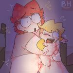  2boys age_difference blaehine bleeding blonde_hair blood_on_body booker_teshigawara caught_having_sex caught_in_the_act crying_with_eyes_open cum cumming dark_room fair_skin fat_man fluids haruki_teshigawara hugging_from_behind intercourse lifting_person no_consent no_pants original original_character rape raped red_hair saliva_drip sex_from_behind sexual_assault sexual_harassment step-incest step_brother surprised 