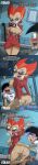 big_breasts black_hair danny_fenton danny_phantom glasses glassesteacher grin h1draw nickelodeon nicktoons penelope_spectra red_clothing red_hair teacher teacher_and_student teacher_female teacher_fucking_student