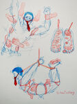 2026 aroused bondage bound_and_gagged bulge erihantickling gagged human limited_palette male male_feet male_focus original pen restrained short_hair solo_male submissive_male tickling tickling_armpits tickling_belly tickling_feet writing_on_feet