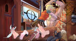 1boy1girl 2026 astrid_hofferson barefoot blonde_female blonde_hair brush cuzzoart digital_media_(artwork) dreamworks eret_son_of_eret feathers how_to_train_your_dragon how_to_train_your_dragon_2 human indoors male_tickling restrained shirtless shirtless_male shoes_removed stocks tattoo_on_face tears tickle_torture tickling tickling_feet