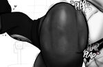 2boys afro ass_focus bathroom big_ass black_hair dark-skinned_male femboy from_behind jayden_(fazzinart) monochrome plap sissy