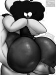  about_to_fuck big_penis dark-skinned_male fat_ass femboy gigantic_ass held_up jayden_(fazzinart) monochrome penis_between_ass surprised_expression veiny_penis 