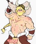 1boy armpit_hair blonde_hair body_hair braided_hair braided_ponytail gunther_magnuson helmet human kick_buttowski kick_buttowski:_suburban_daredevil male male_focus male_only muscular muscular_male scars smile white_background wickedsturdy