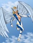 big_breasts breasts deuce_(artist) mask solo wings