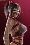  1girl alluring bodysuit erodrunky female_abs fishnets kunoichi soul_calibur taki taki_(soulcalibur) voluptuous 