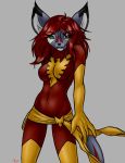  canine cosplay dark_phoenix female furball furball_(artist) furry marvel parody phoenix scarlett_(furball) solo uniform wolf x-men 