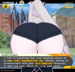 1girl 1girls 3d angry annoyed ass ass_focus back back_view bending_down bent_legs bent_over big_ass black_shorts butt_focus caught_staring clothed clothing cockrochi danganronpa danganronpa:_trigger_happy_havoc danganronpa_1 dat_ass dat_butt dialogue dirty_talk facing_away female_focus female_only fully_clothed gooner_words goonspeak high_res high_resolution huge_ass huge_thighs kirigiri_kyouko koikatsu light-skinned_female light_skin looking_away massive_ass movement_lines onomatopoeia pov purple_hair shorts sports_shorts sports_uniform sportswear standing stockings stretching talking talking_to_viewer text thighs tight_clothing