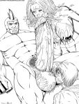 crossover dc dc_comics deuce_(artist) fantastic_four interracial invisible_woman marvel monochrome penis power_girl rhino sue_storm